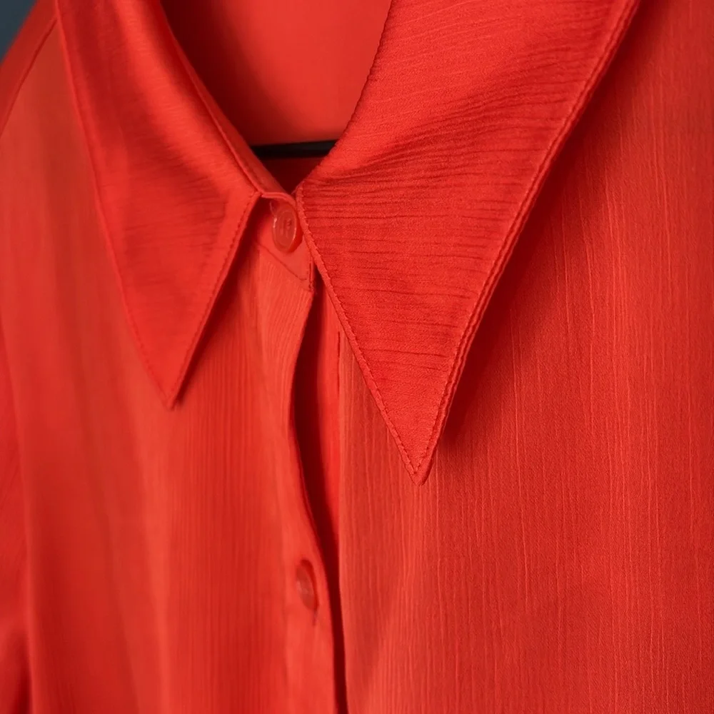 DVF Diane von Furstenberg Kassie Spicy Orange shirtdress dress 10 - Picture 3 of 9